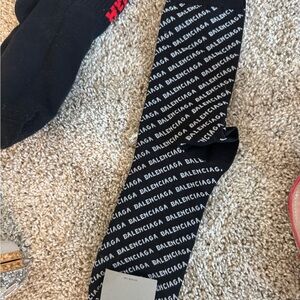 Balenciaga Black and White Logo Socks